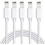 iPhone Cable Charger 5Pack 10FT Sharllen iPhone Charging Cable 10 Foot Long iPhone Cord Fast USB Charging Syncing Extra-long Lightning Wire Compatible iPhone11/XS/Max/XR/X/8/8Plus/7P/6/iPad/iPod White