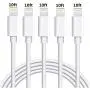 iPhone Cable Charger 5Pack 10FT Sharllen iPhone Charging Cable 10 Foot Long iPhone Cord Fast USB Charging Syncing Extra-long Lightning Wire Compatible iPhone11/XS/Max/XR/X/8/8Plus/7P/6/iPad/iPod White