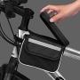 MARXIAO Touch Screen Mountain Bike Front Beam Bag, Waterproof Saddle Bag Tube Bag Mobile Phone Bag Riding Equipment Accessories