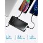 Cell Phone External Battery Packs TG90 10000mAh Power Bank with Built in Cable Portable Charger Battery Backup Compatible with iPhone iPad Android Phone Power Packs