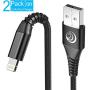 Phone Charger iPhone, MFi Certified Lightning Cable [6ft, 2Pack] iPhone Charging Cord Nylon Braided Fast Charging Cable Compatible with iPhone SE 2020 12 11 Pro XS Max XR 10 8 7 Plus 6 6s Plus 5c,iPad