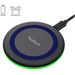 Yootech Wireless Charger,Qi-Certified 10W Max Fast Wireless Charging Pad Compatible with iPhone SE 2020/11/11 Pro/11 Pro Max/XR/XS/X/8,Samsung Galaxy S20/Note 10/S10/S9,AirPods Pro(No AC Adapter)