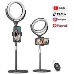 Selfie Ring Light with Stand Tripod & Cell Phone Holder for Live Stream/Makeup- Evershop 8" Mini Led Camera Ringlight for YouTube/TikTok Video/Photography Compatible with iPhone Xs Max XR Android