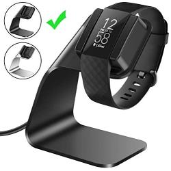 CAVN Charger Dock Compatible with Fitbit Charge 4 / Charge 4 SE, Aluminum Charger Dock Replacement Charging Stand Station Cradle Base with USB Cable for Charge 4 Smart Watch (Black)