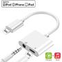 Headphone Adapter for iPhone 3.5mm Jack Car Charger Aux Cord Dongle 2 in 1 Earphone Splitter Charger Cables & Audio for iPhone 11/7/7 Plus/ 8/8 Plus Xs/Xs Max/XR Connector Support All iOS System