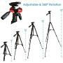 Fugetek 54" Tripod, Works with Phone & Camera, Use for Facetime, Video Calls, Teaching, Lightweight Aluminum, Removable Bluetooth Remote, Mount Smartphone, DSLR, Compatible with Apple Android, Black