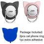 Cat Finger Phone Holder Durable, Phone Cat Ring for Magnet Car Mount, Ring Holder Compatible for iPhone XS/XS Max/XR and other Phones (2 Pack, Black/Rose Gold)