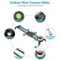 Neewer Camera Slider Video Track Dolly Rail Stabilizer: 31-inch/80cm, Flywheel Counterweight with Light Carbon Fiber Rails, Adjustable Legs, Carry Bag, DSLR Camera Camcorder Track for Filming