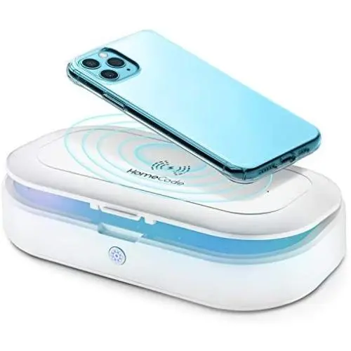 Homecode UV Cleaner & Wireless Charger | 3 in 1 Sterilizing Box for Cell Phone, Jewelry, Watches, Glasses | Portable UV-С Light Smartphone Sanitizer | USA & EA Certificated Homecode UV Cleaner & Wireless Charger | 3 in 1 Sterilizing Box for Cell Phone, Jewelry, Watches, Glasses | Portable UV-С Light Smartphone Sanitizer | USA & EA Certificated