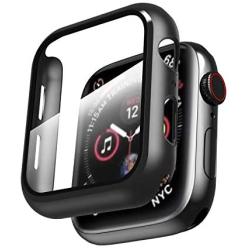 Smiling Case for Apple Watch Series 4 & Series 5 44mm with Buit in Tempered Glass Screen Protector- All Around Hard PC Protective Case High Definition Clear Ultra-Thin Cover for Apple watch Series 4/5