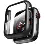 Smiling Case for Apple Watch Series 4 & Series 5 with Buit in Tempered Glass Screen Protector- All Around Hard PC Protective Case High Definition Clear Ultra-Thin Cover for iwatch (Black, 40mm)
