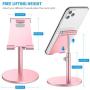 (2020 Upgraded Newest) Tablet Stand, Height Adjustable Desktop Stand Holder, 360° Rotating Aluminum Alloy Cradle Mount Dock for iPhone, Samsung, Smartphone & iPad, Tablet etc (4-10 Screen), Pink