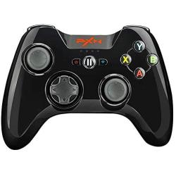 Wireless Bluetooth Gamepad PXN 6603 | Four - Axis Positioning Technology Gaming Controller | Pressure Sensitive Buttons with Phone Holder for Apple Tv, iPhone, iPad (Black)