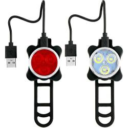 3 Pieces USB Rechargeable Bicycle Light Front Back Bike Lights and Bike Phone Mount Anti Shake Bicycle Phone Mount Holder for Bike Riding Accessories