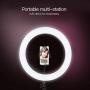 ALEXTREME LED Selfie Ring Light Lamp Cell Phone Holder for Live Stream Makeup Mini Video Dimmable Camera Ringlight for Studio Stand Photography 16cm (Tripod NOT Included)