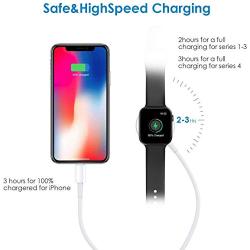 [2020 Latest] Watch Charger, Magnetic Cable for Apple Watch 5/4/3/2/1, 2in1 Wireless Charging Cable for Apple Watch Series 5/4/3/2/1 and iPhone11/11 Pro/11 Pro Max/XR/XS/XS Max/X/8/8P