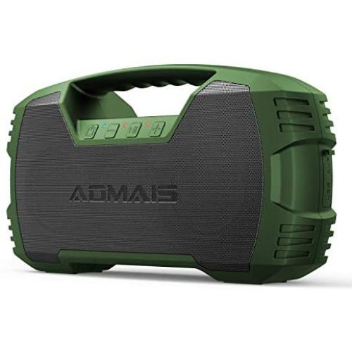 AOMAIS GO Bluetooth Speakers, 40H Playtime Outdoor Portable Speaker, 40W Stereo Sound Rich Bass, IPX7 Waterproof Bluetooth 5.0 Wireless Pairing,10000mAh Power Bank, for Party, Travel -Green[2020 New]