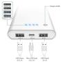 Portable Charger Power Bank【24800mAh】HETP High Capacity External Battery Pack with 4 LED Lights Ultra-Compact High-Speed Recharging Battery Charger for Smart Phone Android Phone Tablet and More- White