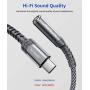 USB Type C to 3.5mm Female Headphone Jack Adapter, JSAUX USB C to Aux Audio Dongle Cable Cord Compatible with Pixel 4 3 2 XL, Samsung Galaxy S20 Ultra Z Flip S20+ Note 10 S10 S9 Plus, iPad Pro(Grey)