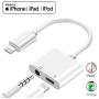 Headphone Adapter for iPhone 11Pro Charger Jack AUX Audio 3.5 mm Jack Adapter for iPhone Adapter Compatible with iPhone 7/8/8Puls/11/10/X/XR/XS Dongle Accessory Connector Compatible iOS All Systems