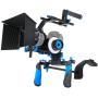 Morros DSLR Rig Movie Kit Shoulder Mount Rig + Follow Focus + Matte Box + Adjust Platform+ C Shape Support Cage +Top Handle for All DSLR Cameras and Video Camcorders