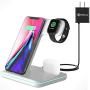 Wireless Charging Station, 3 in 1 Qi Charger for Apple Watch 1 2 3 4 5/Airpods, Wireless Charger for iPhone 11/11 Pro/11 Pro Max/XS Max/XS XR Plus Samsung S10 S9 S8 S7 and Qi-Certified Phones