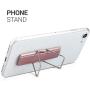 kwmobile Universal Elastic Finger Holder for Smartphones - PU Leather Stretch Grip Finger Strap with Stand Compatible with All Smartphones - Rose Gold