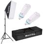 MOUNTDOG Photography Continuous Softbox Lighting Kit 20&quotX28" Professional Photo Studio Equipment with 2pcs 95W E27 Socket 5500K Video Lighting Bulb for Filming Portraits Shoot