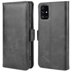 La Farah Case for Samsung Galaxy A71 5G, Leather Wallet Case Protective Flip Cover with Card Holders and Kickstand for Samsung Galaxy A71 5G (Samsung-A716)- Space Black