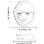 BaSi Selfie Ring Light,Selfie Light Rechargeable Portable Clip-on Selfie Fill Ring Light for iPhone Android Smart Phone Photography, Camera Video, Girl Makes up (White)