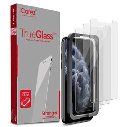 iCarez Tempered Glass Screen Protector for 2019 iPhone 11 Pro Max 6.5-Inch [Tray Installation] Case Friendly Easy Apply [ 3-Pack 0.33MM 9H 2.5D Clear]