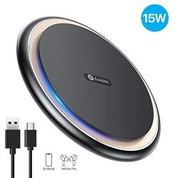 Andobil Boost Wireless Charger, Qi Certified 15W/7.5W Fast Wireless iPhone/Android Charger Pad Compatible with iPhone Se/iPhone 11 Series/XR/X/8, Samsung Galaxy S20/S10/S9/S8 Note 10/9 AirPods2