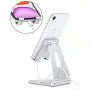 Foldable Cell Phone Stand, OMOTON Adjustable Aluminum Desktop Phone Holder Cradle Dock Compatible with iPhone Se 2/11 Pro Max/11 Pro/11, Samsung Note 10 Plus/S20 and Other Devices (4-9.7"), Silver Foldable Cell Phone Stand, OMOTON Adjustable Aluminum Desktop Phone Holder Cradle Dock Compatible with iPhone Se 2/11 Pro Max/11 Pro/11, Samsung Note 10 Plus/S20 and Other Devices (4-9.7"), Silver