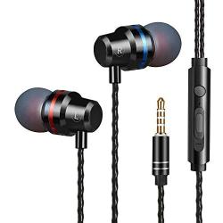 Earbuds Headphones Stereo in-Ear Earbuds with Microphone Mic and Volume Control Noise Isolating Wired Ear Buds Compatible Android Phone Tablet Laptop 3.5mm Devices Earphones