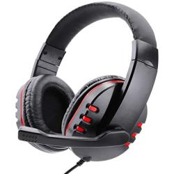 Poulep Gaming Headset Headphone for PS4, Playstation 4, NS Switch, Playstation Vita, Mac, Laptop, Tablet, Computer, Mobile Phones with Microphone (3.5mm Plug，Red)