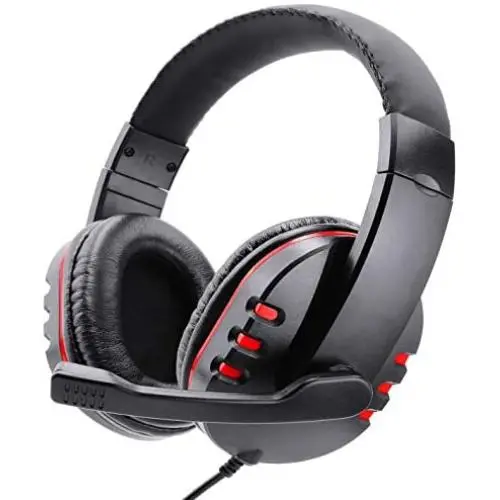 Poulep Gaming Headset Headphone for PS4, Playstation 4, NS Switch, Playstation Vita, Mac, Laptop, Tablet, Computer, Mobile Phones with Microphone (3.5mm Plug,Deep Red) Poulep Gaming Headset Headphone for PS4, Playstation 4, NS Switch, Playstation Vita, Mac, Laptop, Tablet, Computer, Mobile Phones with Microphone (3.5mm Plug,Deep Red)