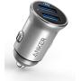 Car Charger, Anker Mini 24W 4.8A Metal Dual USB Car Charger, PowerDrive 2 Alloy Flush Fit Car Adapter with Blue LED, for iPhone 11/XR/Xs/Max/X/8/7/Plus, iPad Pro/Air 2/Mini, Galaxy, LG, HTC and More