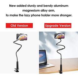 Gooseneck Cell Phone Holder, licheers Flexible Lazy Holder Phone Stand for Phone 11 Pro XS Max XR X 8 7 6 6S Plus, Samsung and 3.5-7 Inch Devices, Overall Length 43.3In (White)