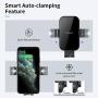 Nalwort Wireless Car Charger 15W Qi Fast Charge with Metal Frame Dashboard and Air Vent Phone holder Auto Clamping Wireless Car Charger Mount for iPhone SE 2020/11 Pro Max/11, Samsung S20/S10 and More