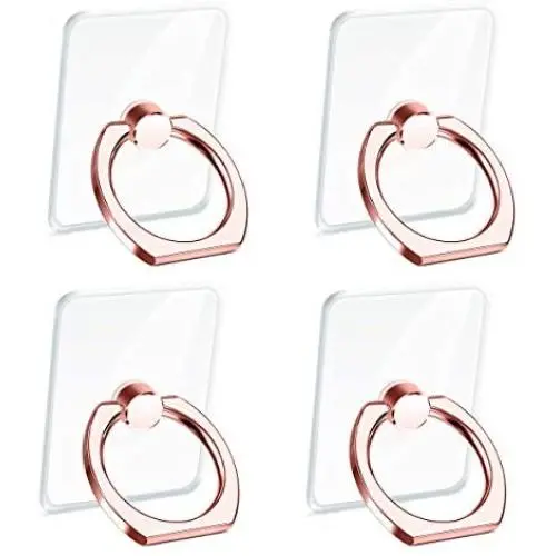 PYFK Transparent Cell Phone Ring Holder, 360 Degree Rotation, Finger Grip Stand Holder, Compatible with iPhone X, iPhone 8/8 Plus, iPhone 7/7 Plus, Samsung Galaxy S8 etc. (4 Rose Gold) PYFK Transparent Cell Phone Ring Holder, 360 Degree Rotation, Finger Grip Stand Holder, Compatible with iPhone X, iPhone 8/8 Plus, iPhone 7/7 Plus, Samsung Galaxy S8 etc. (4 Rose Gold)