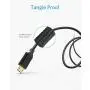 Anker [2-Pack 6ft] Nylon Braided Tangle-Free Micro USB Cable with Gold-Plated Connectors for Android, Samsung, HTC, Nokia, Sony and More (Black)
