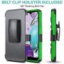CasemartUSA Phone Case for [LG Aristo 5], [Refined Series][Green] Shockproof Protective Cover with Built-in Kickstand & Swivel Belt Clip Holster for LG Aristo 5 (T-Mobile, Metro, Sprint)