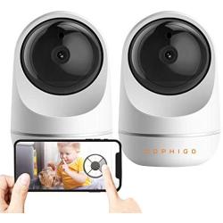 DophiGo 1080P Dome 360 Wireless Baby Monitor Safety Auto Tracking Home Security Surveillance IP Cloud Cam Night Vision Camera (2 Pack Camera)