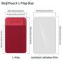 Sinjimoru Business Card Holder for Back of Phone, Reusable iPhone Stick on Wallet, Credit Card Holder for Smartphone. Sinji Pouch L-Flap, Red