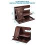 TESLYAR Wood Phone Docking Station Ash Key Holder Wallet Stand Watch Organizer Men Gift Husband Wife Anniversary Dad Birthday Nightstand Purse Father Graduation Male Travel Idea Gadgets