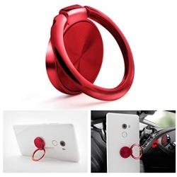 Phone Ring Holder Finger Kickstand - LANETNCY 360° Rotation Metal Ring Grip Stand for Strongly Magnetic Car Mount Compatible with All Smartphone(Red)