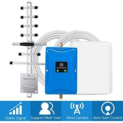 Cell Phone Signal Booster for Home and Office - Dual Band 850/1700MHz Signal Repeater Amplifier Boosts 3G 4G LTE Voice and Data for Verizon AT&T T-Mobile Band 4 Band 5 Cellulars Up to 4,500Sq Ft