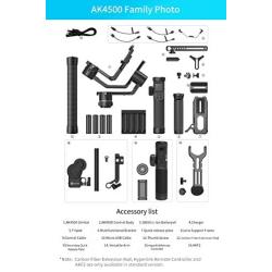 FeiyuTech Model AK4500 3-Axis Stabilized Handheld Gimbal for DSRL & Mirrorless & Cinema Camera Compatible with Sony Canon Nikon, Payload 10.14lb & Hyperlink Remote Controller & LCD Touch Screen