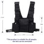Universal Radio Chest Harness Bag Pocket Pack Holster for Two Way Radio Walkie Talkie, Rescue Essential for Men Women Hiking Camping (Black)