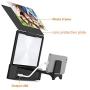 8 inches Screen Magnifier 3D Smart Mobile Phone Movies Amplifier with Foldable Holder Stand, HD Portable Phone Projector with Bluetooth Speaker for iPhone accessorie and All Smart Phone (Black)